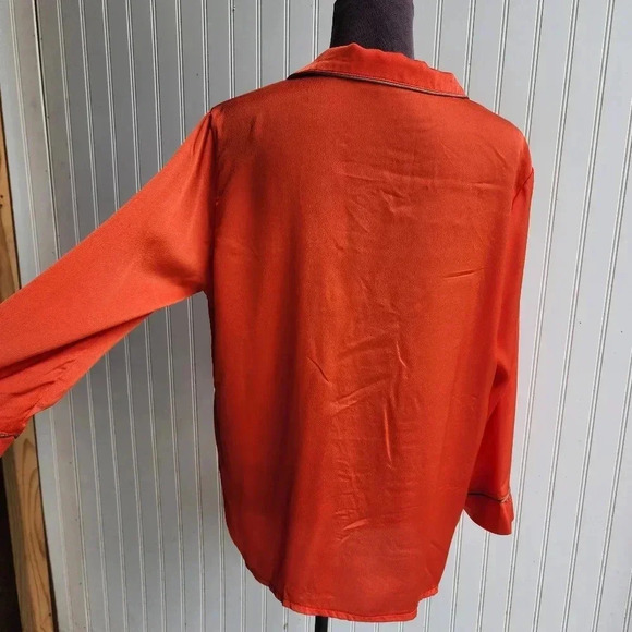 MINAA MONROE 2PC Orange Beige Button Shirt Pants Womens SET Lighweight XL - Picture 8 of 16